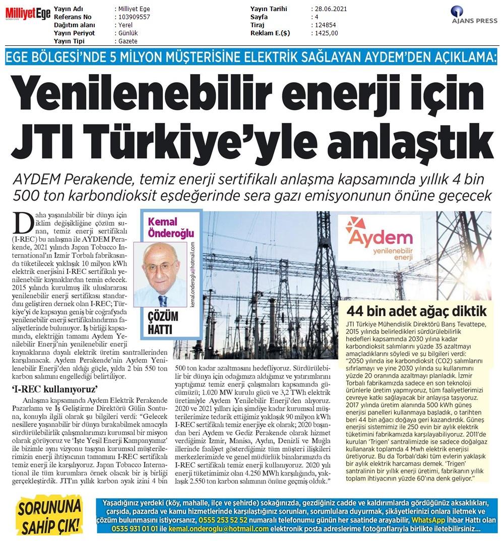 JTI Türkiye İle Temiz Enerji Güç Birliği